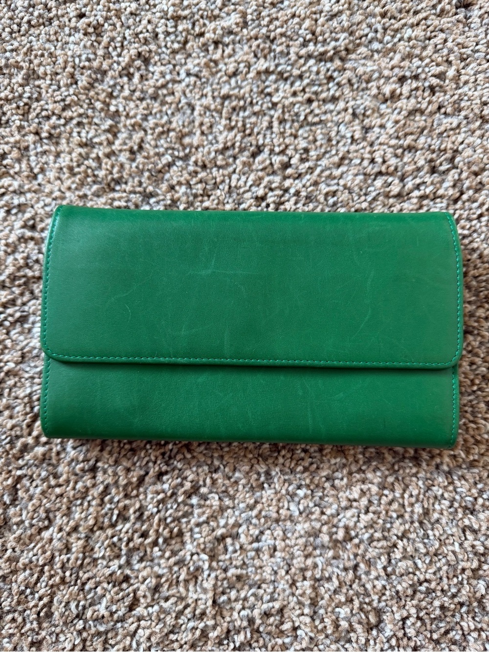 COACH Vintage Kelly Green Leather Envelope Wallet Style #4847 EVC
